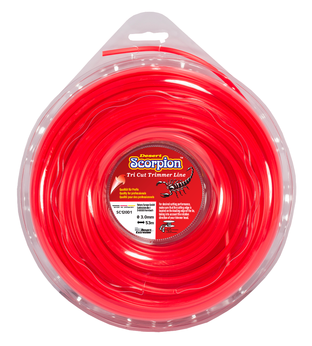 SC120D1-12-SCORPION .120"/3.0MM 1LB DONUT - TRI CUT SHAPE LINE